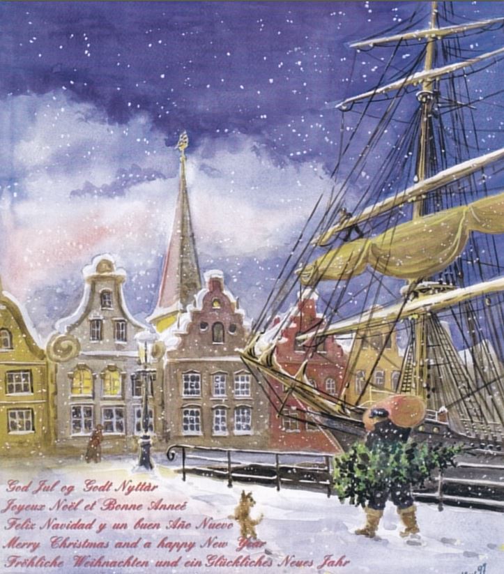 Ein maritimer Weihnachtsgruß aus den Tagen der Fracht-fahrenden Windjammer