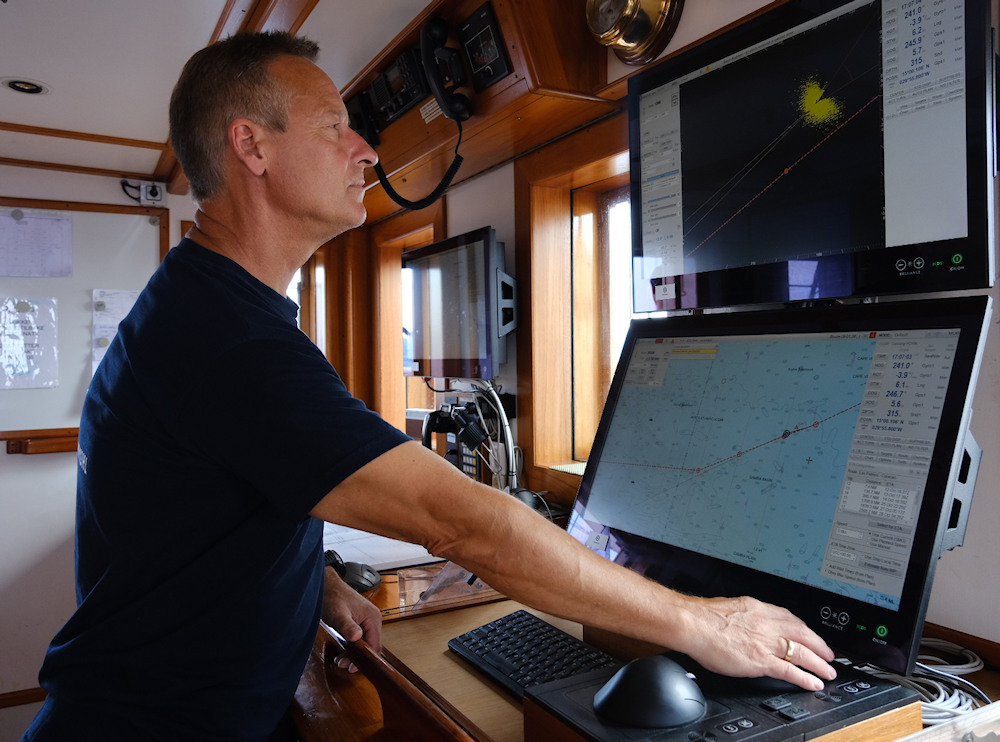 Captain Marcus Albert Seidl in the chartroom